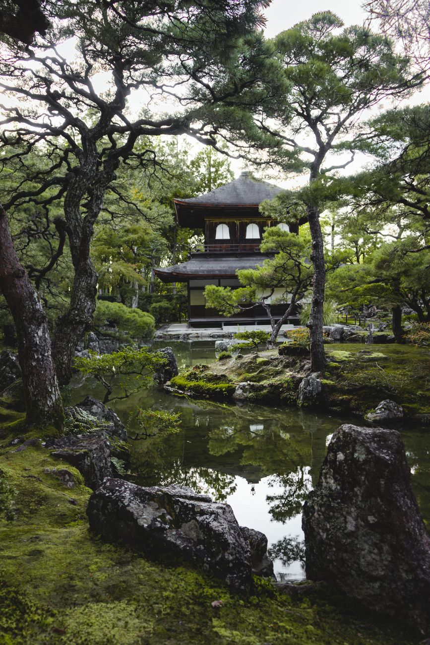 Traditional Japanese Zen courtyard garden