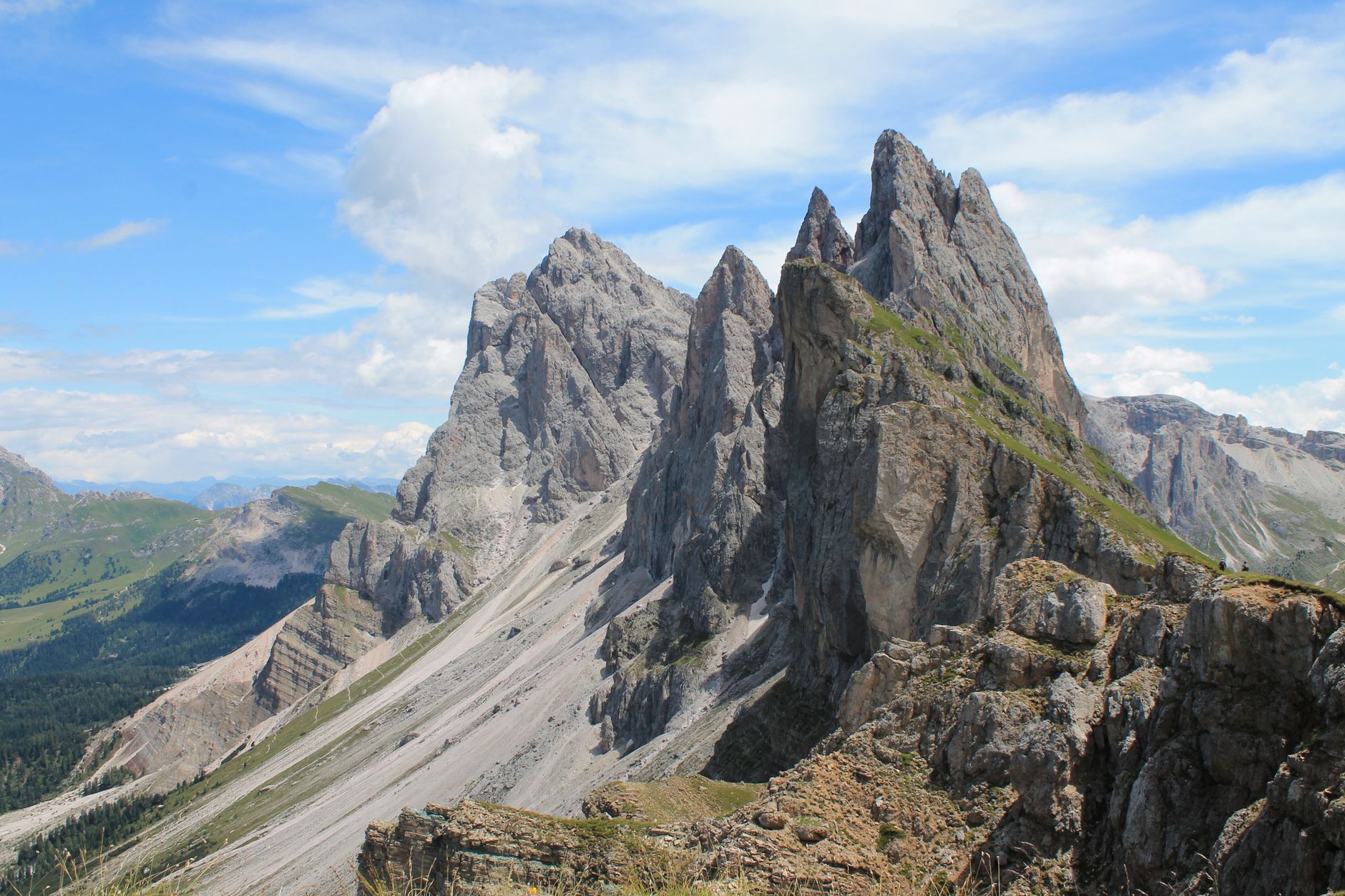 Dolomite mountain summit view