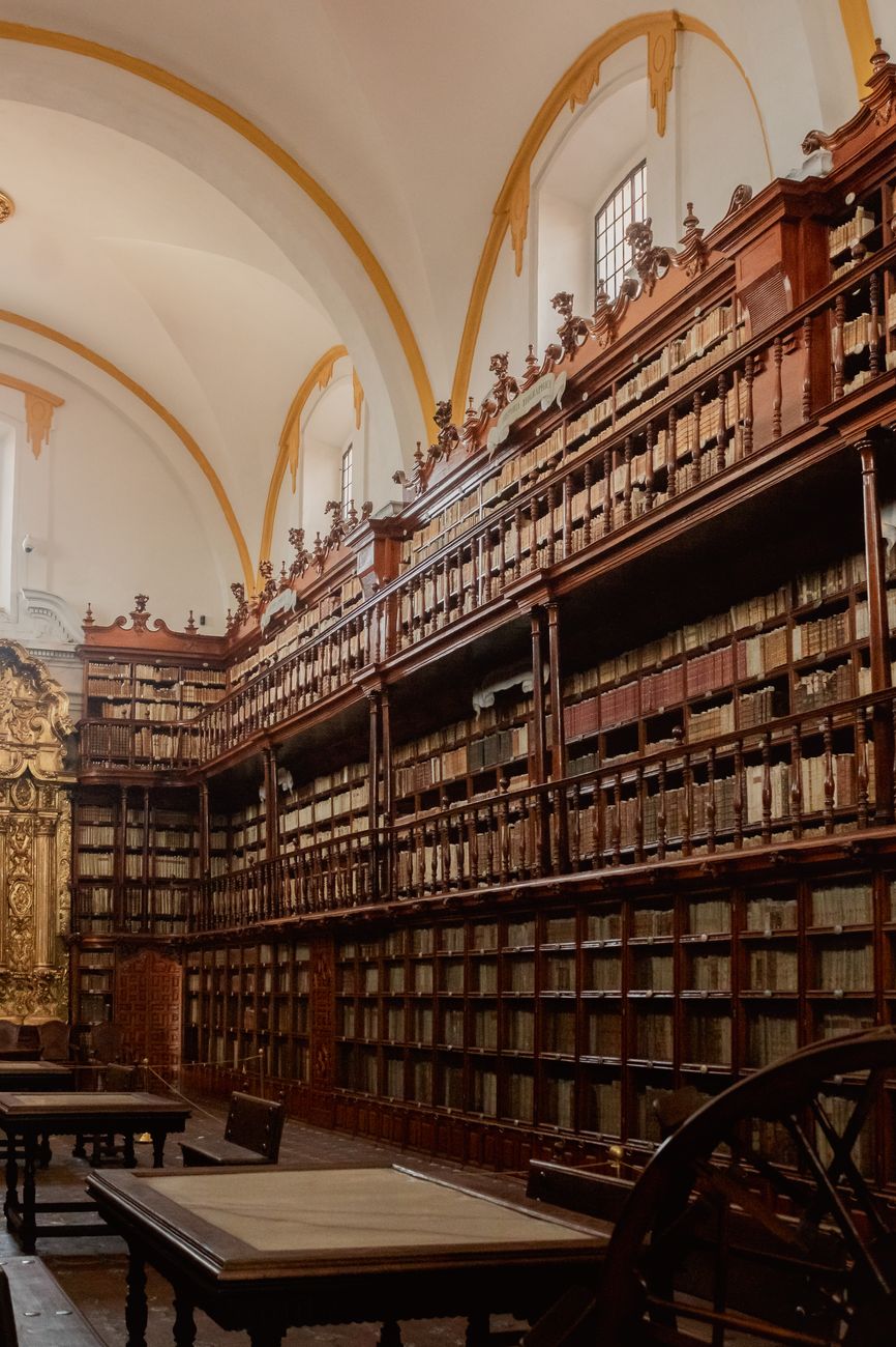 Architectural monastery library travel research